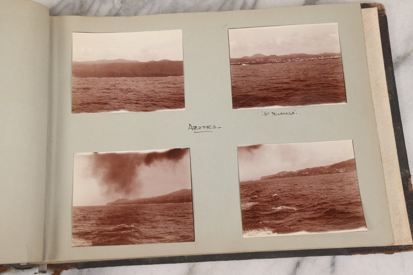 Lot 004 - Antique Snapshot Photo Album Containing 175+ Photographs Documenting A Tour Of The Mediterranean, Spring 1899, Including Photos Aboard The S.S. Aller (German), In And Around Italy, Monte Carlo, France, And Spain