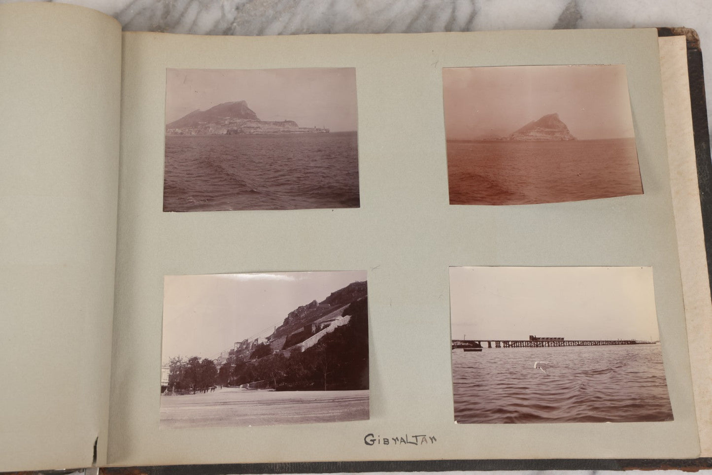 Lot 004 - Antique Snapshot Photo Album Containing 175+ Photographs Documenting A Tour Of The Mediterranean, Spring 1899, Including Photos Aboard The S.S. Aller (German), In And Around Italy, Monte Carlo, France, And Spain