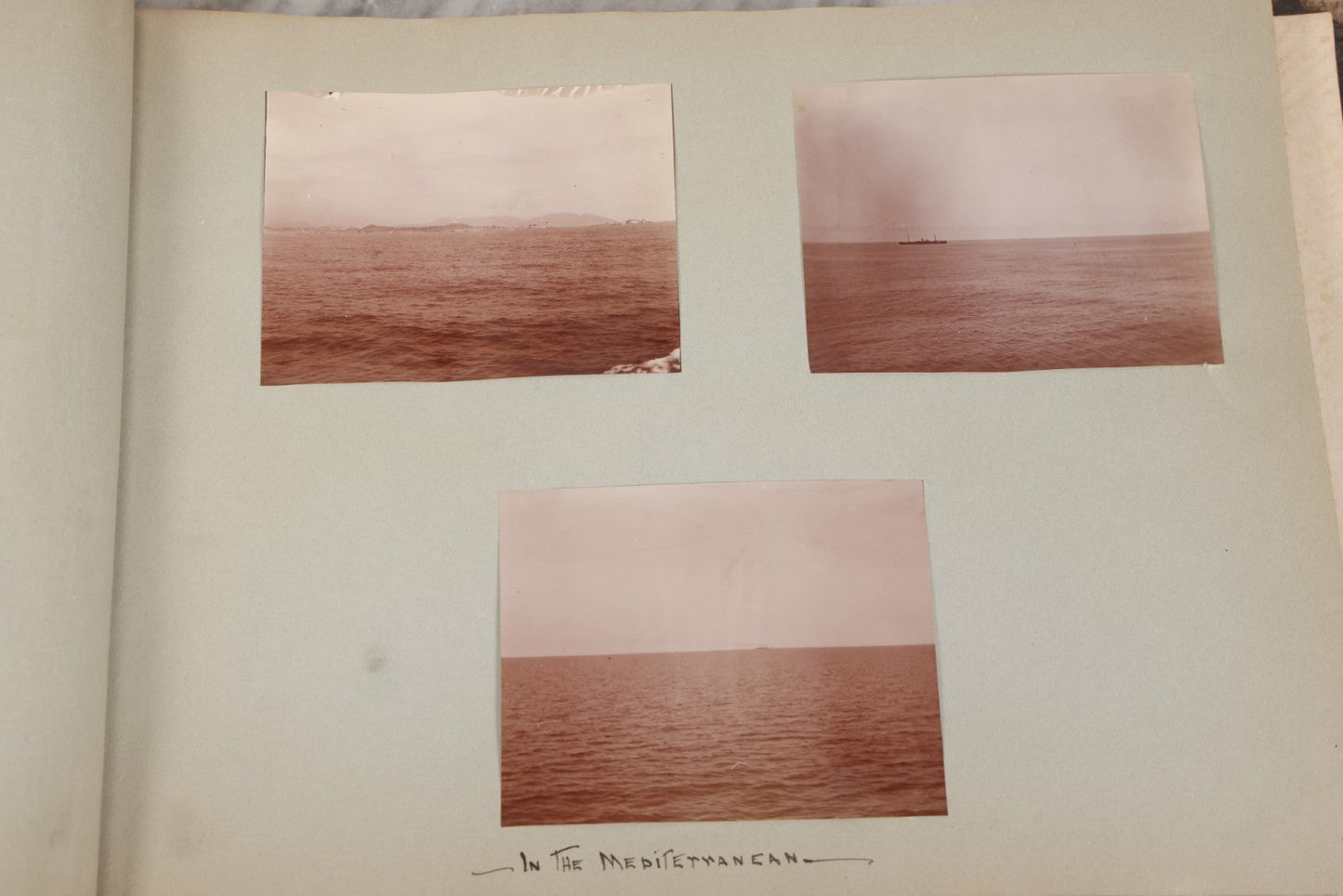 Lot 004 - Antique Snapshot Photo Album Containing 175+ Photographs Documenting A Tour Of The Mediterranean, Spring 1899, Including Photos Aboard The S.S. Aller (German), In And Around Italy, Monte Carlo, France, And Spain