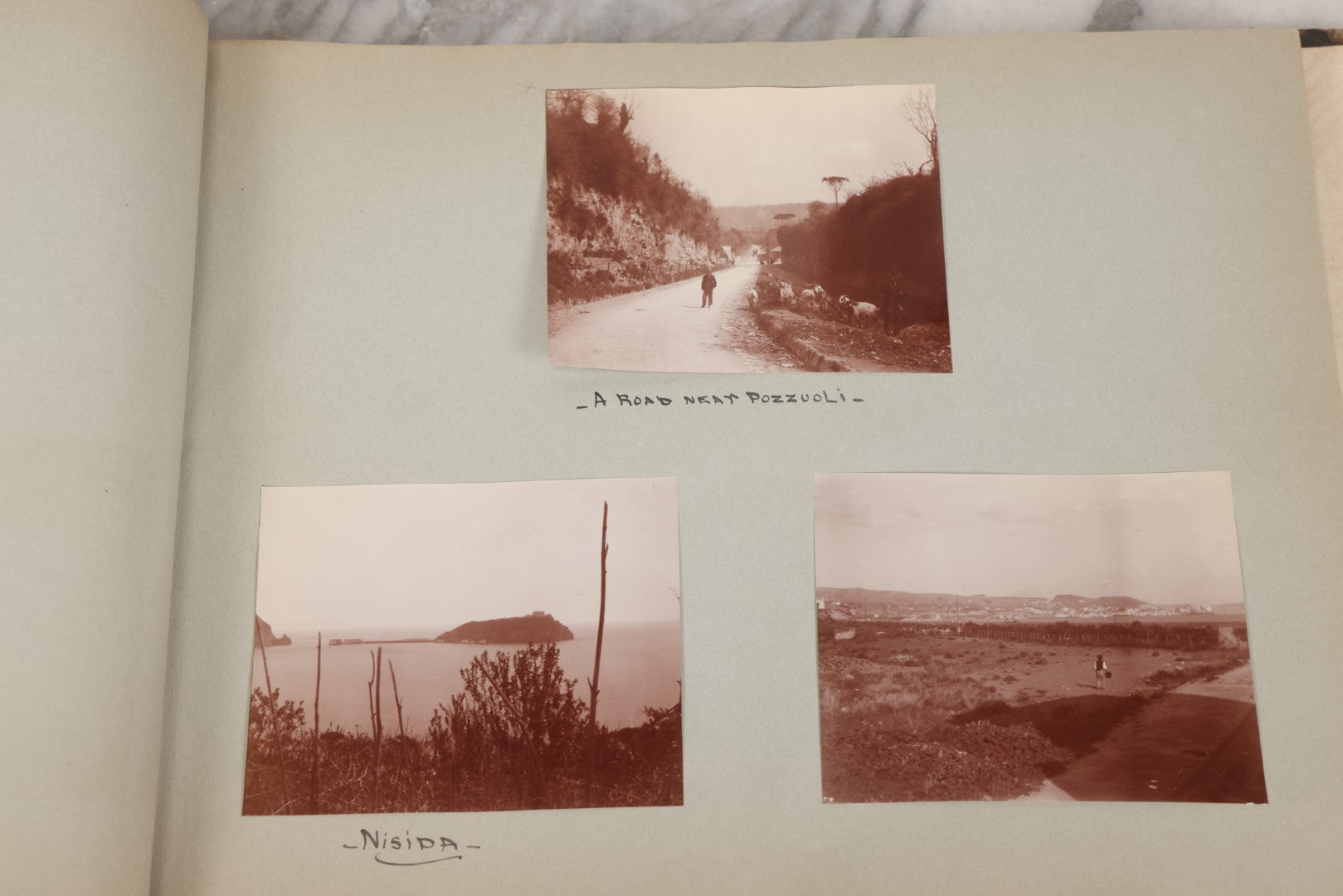 Lot 004 - Antique Snapshot Photo Album Containing 175+ Photographs Documenting A Tour Of The Mediterranean, Spring 1899, Including Photos Aboard The S.S. Aller (German), In And Around Italy, Monte Carlo, France, And Spain