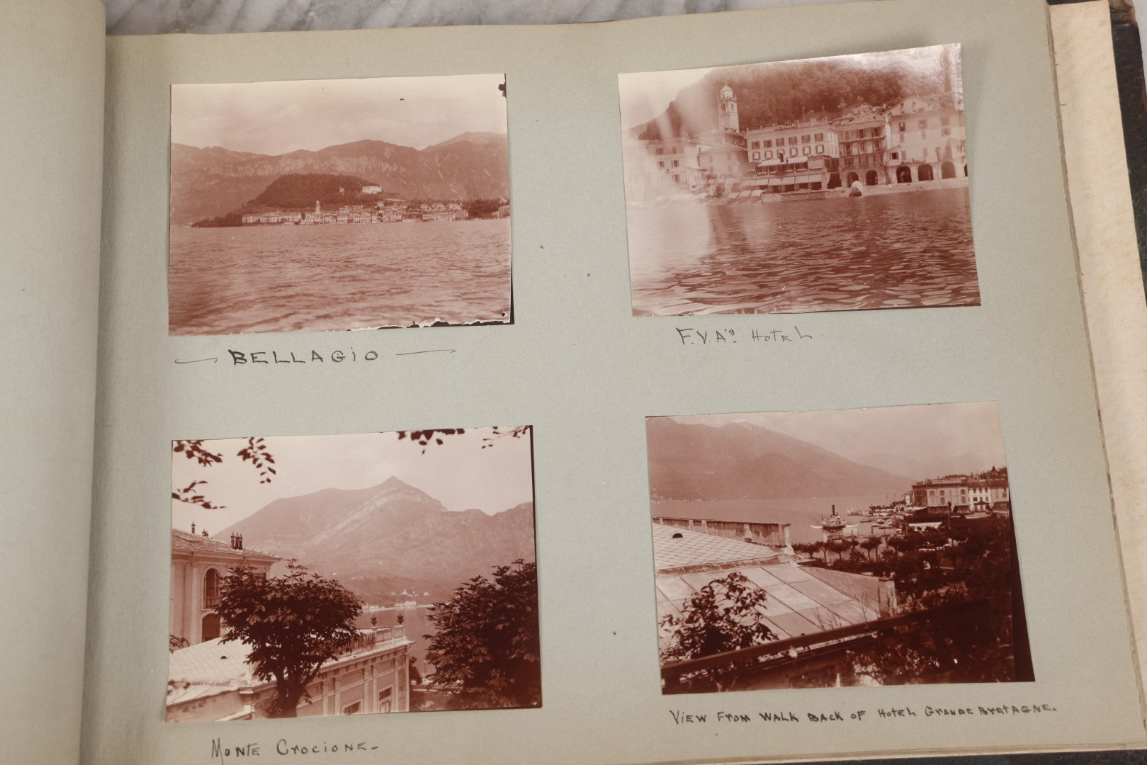 Lot 004 - Antique Snapshot Photo Album Containing 175+ Photographs Documenting A Tour Of The Mediterranean, Spring 1899, Including Photos Aboard The S.S. Aller (German), In And Around Italy, Monte Carlo, France, And Spain