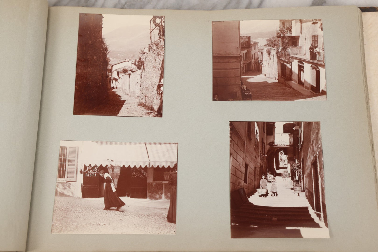 Lot 004 - Antique Snapshot Photo Album Containing 175+ Photographs Documenting A Tour Of The Mediterranean, Spring 1899, Including Photos Aboard The S.S. Aller (German), In And Around Italy, Monte Carlo, France, And Spain