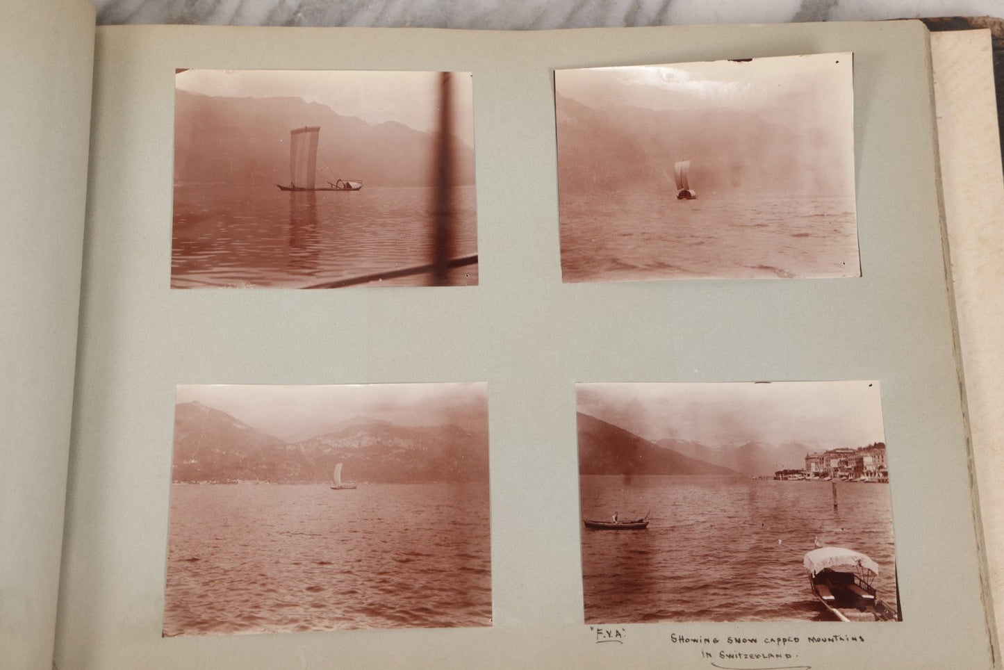 Lot 004 - Antique Snapshot Photo Album Containing 175+ Photographs Documenting A Tour Of The Mediterranean, Spring 1899, Including Photos Aboard The S.S. Aller (German), In And Around Italy, Monte Carlo, France, And Spain