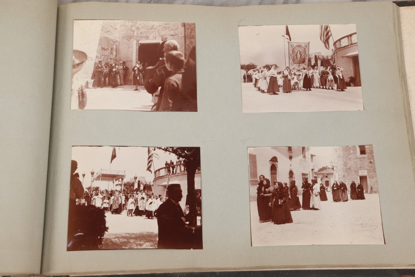 Lot 004 - Antique Snapshot Photo Album Containing 175+ Photographs Documenting A Tour Of The Mediterranean, Spring 1899, Including Photos Aboard The S.S. Aller (German), In And Around Italy, Monte Carlo, France, And Spain