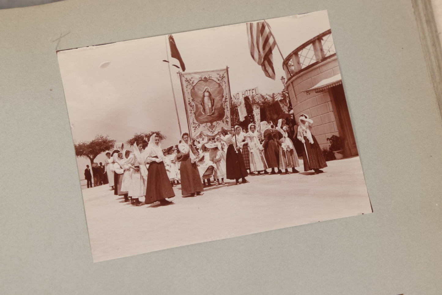 Lot 004 - Antique Snapshot Photo Album Containing 175+ Photographs Documenting A Tour Of The Mediterranean, Spring 1899, Including Photos Aboard The S.S. Aller (German), In And Around Italy, Monte Carlo, France, And Spain