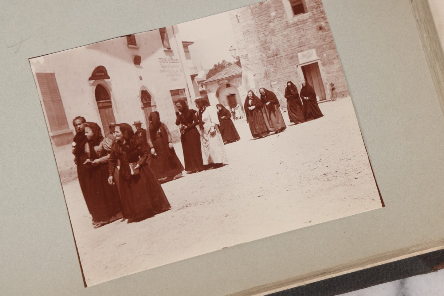 Lot 004 - Antique Snapshot Photo Album Containing 175+ Photographs Documenting A Tour Of The Mediterranean, Spring 1899, Including Photos Aboard The S.S. Aller (German), In And Around Italy, Monte Carlo, France, And Spain