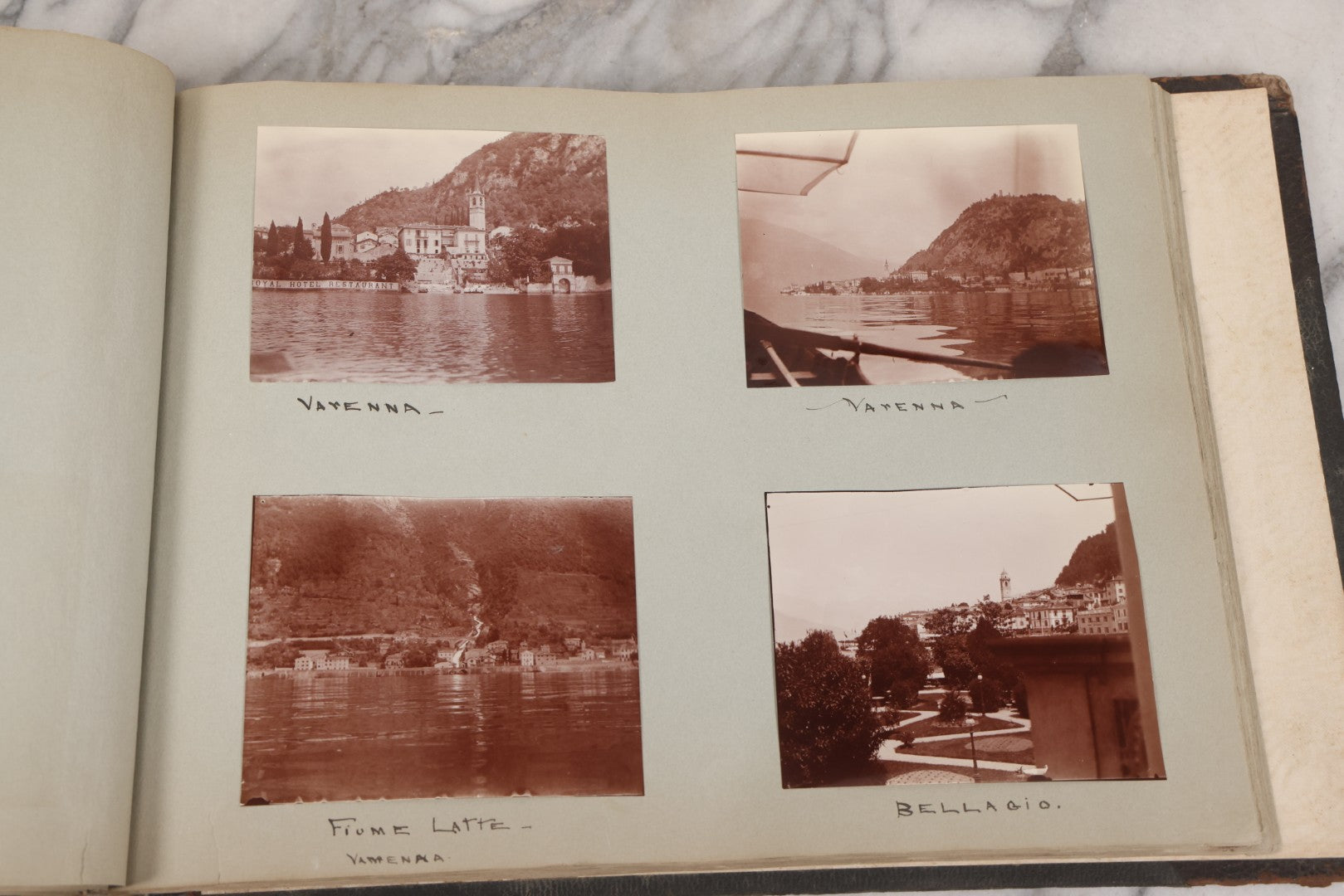 Lot 004 - Antique Snapshot Photo Album Containing 175+ Photographs Documenting A Tour Of The Mediterranean, Spring 1899, Including Photos Aboard The S.S. Aller (German), In And Around Italy, Monte Carlo, France, And Spain