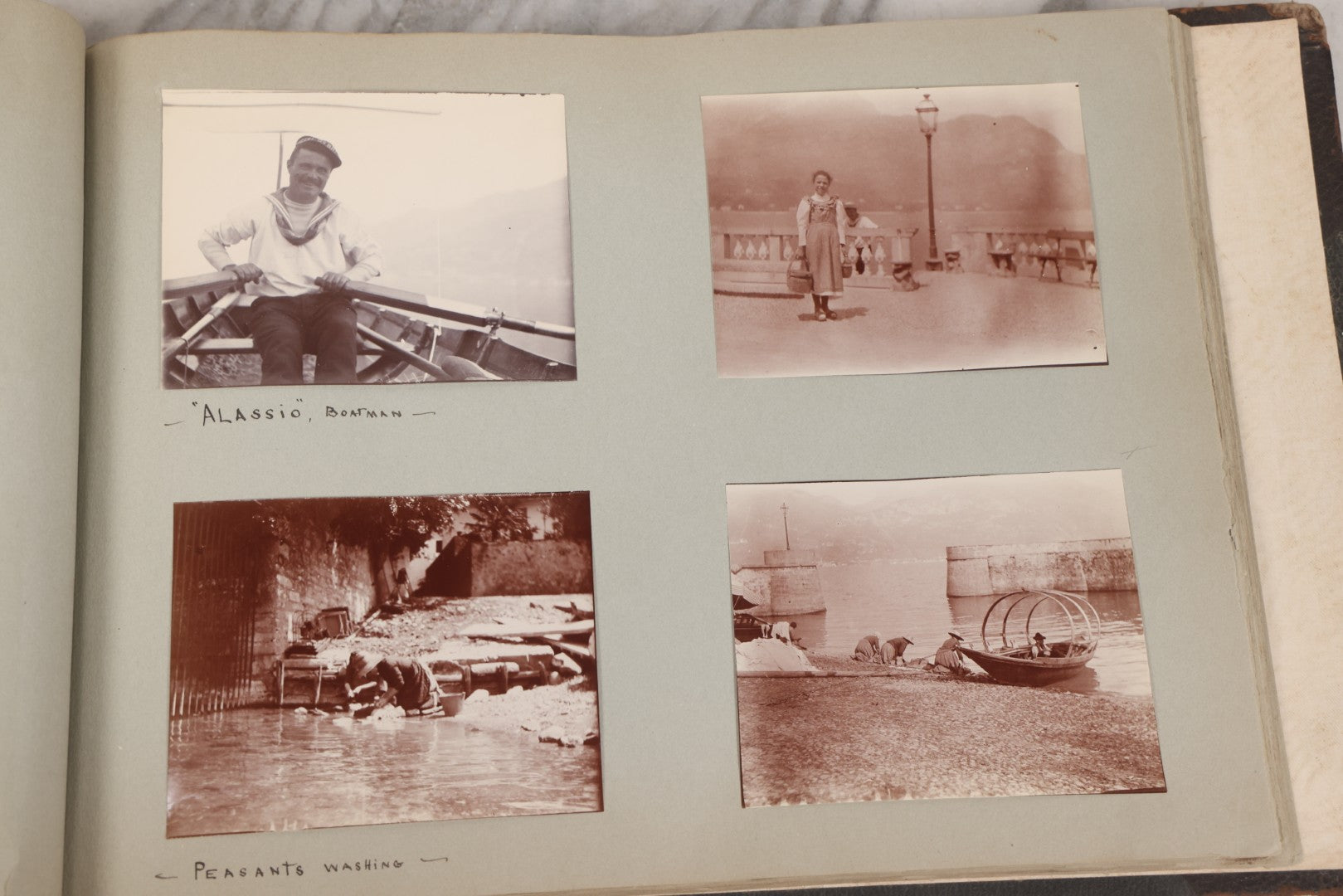 Lot 004 - Antique Snapshot Photo Album Containing 175+ Photographs Documenting A Tour Of The Mediterranean, Spring 1899, Including Photos Aboard The S.S. Aller (German), In And Around Italy, Monte Carlo, France, And Spain