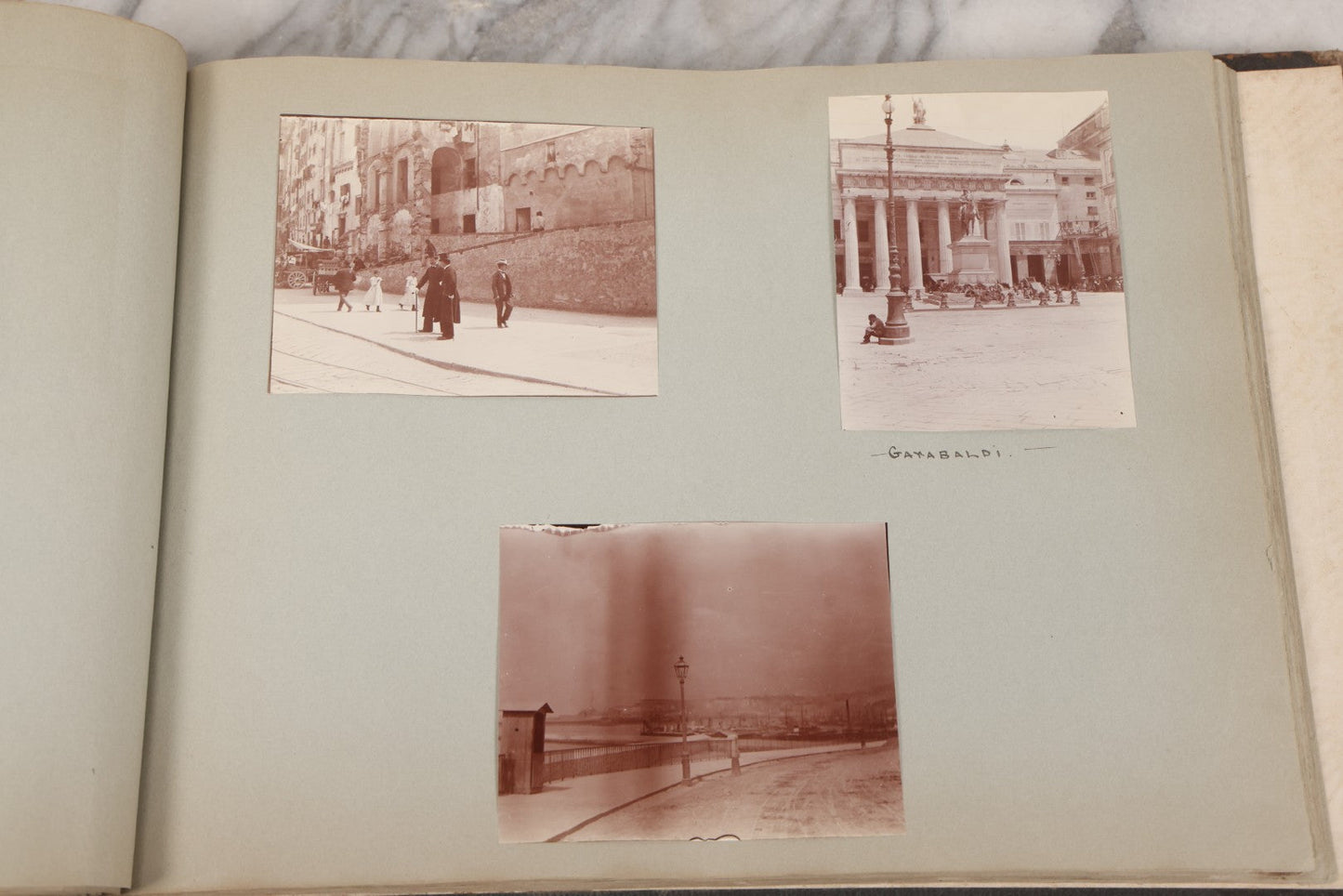 Lot 004 - Antique Snapshot Photo Album Containing 175+ Photographs Documenting A Tour Of The Mediterranean, Spring 1899, Including Photos Aboard The S.S. Aller (German), In And Around Italy, Monte Carlo, France, And Spain