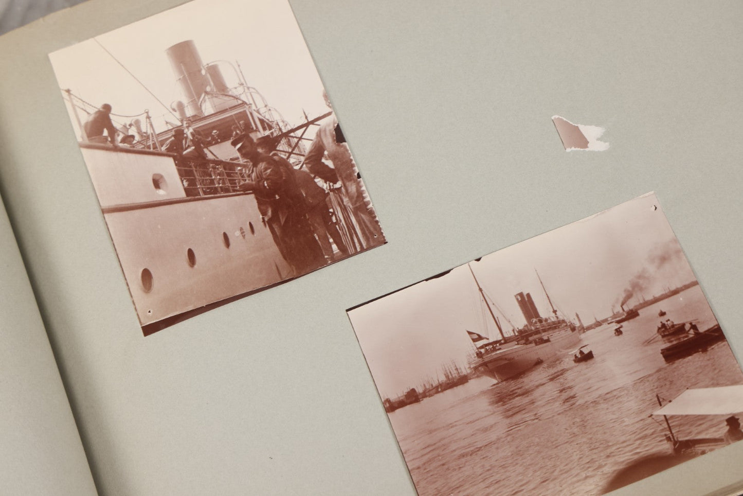 Lot 004 - Antique Snapshot Photo Album Containing 175+ Photographs Documenting A Tour Of The Mediterranean, Spring 1899, Including Photos Aboard The S.S. Aller (German), In And Around Italy, Monte Carlo, France, And Spain