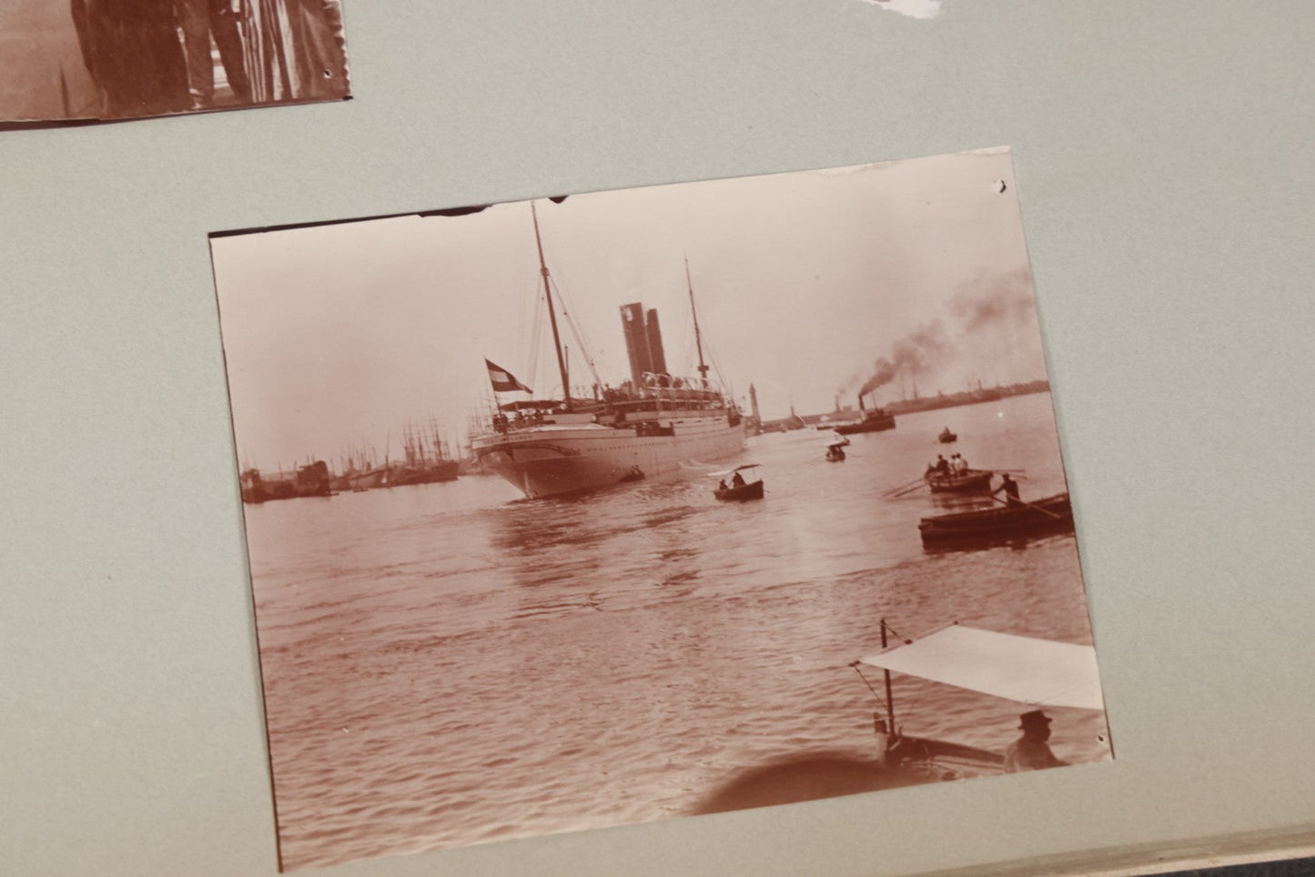 Lot 004 - Antique Snapshot Photo Album Containing 175+ Photographs Documenting A Tour Of The Mediterranean, Spring 1899, Including Photos Aboard The S.S. Aller (German), In And Around Italy, Monte Carlo, France, And Spain