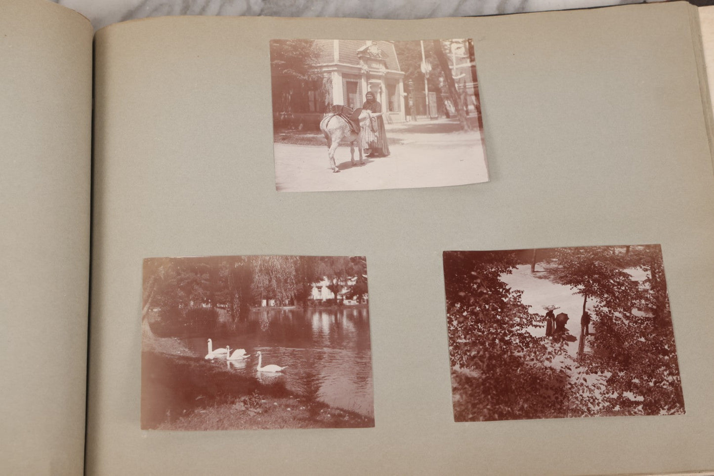 Lot 004 - Antique Snapshot Photo Album Containing 175+ Photographs Documenting A Tour Of The Mediterranean, Spring 1899, Including Photos Aboard The S.S. Aller (German), In And Around Italy, Monte Carlo, France, And Spain