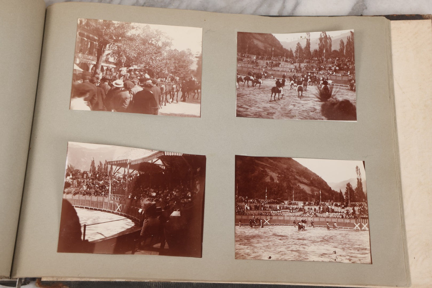 Lot 004 - Antique Snapshot Photo Album Containing 175+ Photographs Documenting A Tour Of The Mediterranean, Spring 1899, Including Photos Aboard The S.S. Aller (German), In And Around Italy, Monte Carlo, France, And Spain