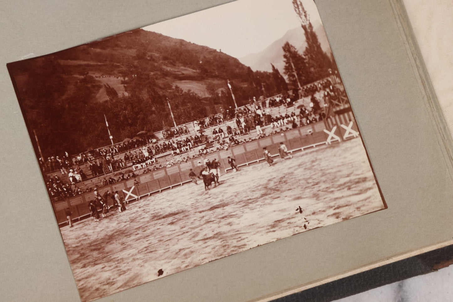 Lot 004 - Antique Snapshot Photo Album Containing 175+ Photographs Documenting A Tour Of The Mediterranean, Spring 1899, Including Photos Aboard The S.S. Aller (German), In And Around Italy, Monte Carlo, France, And Spain