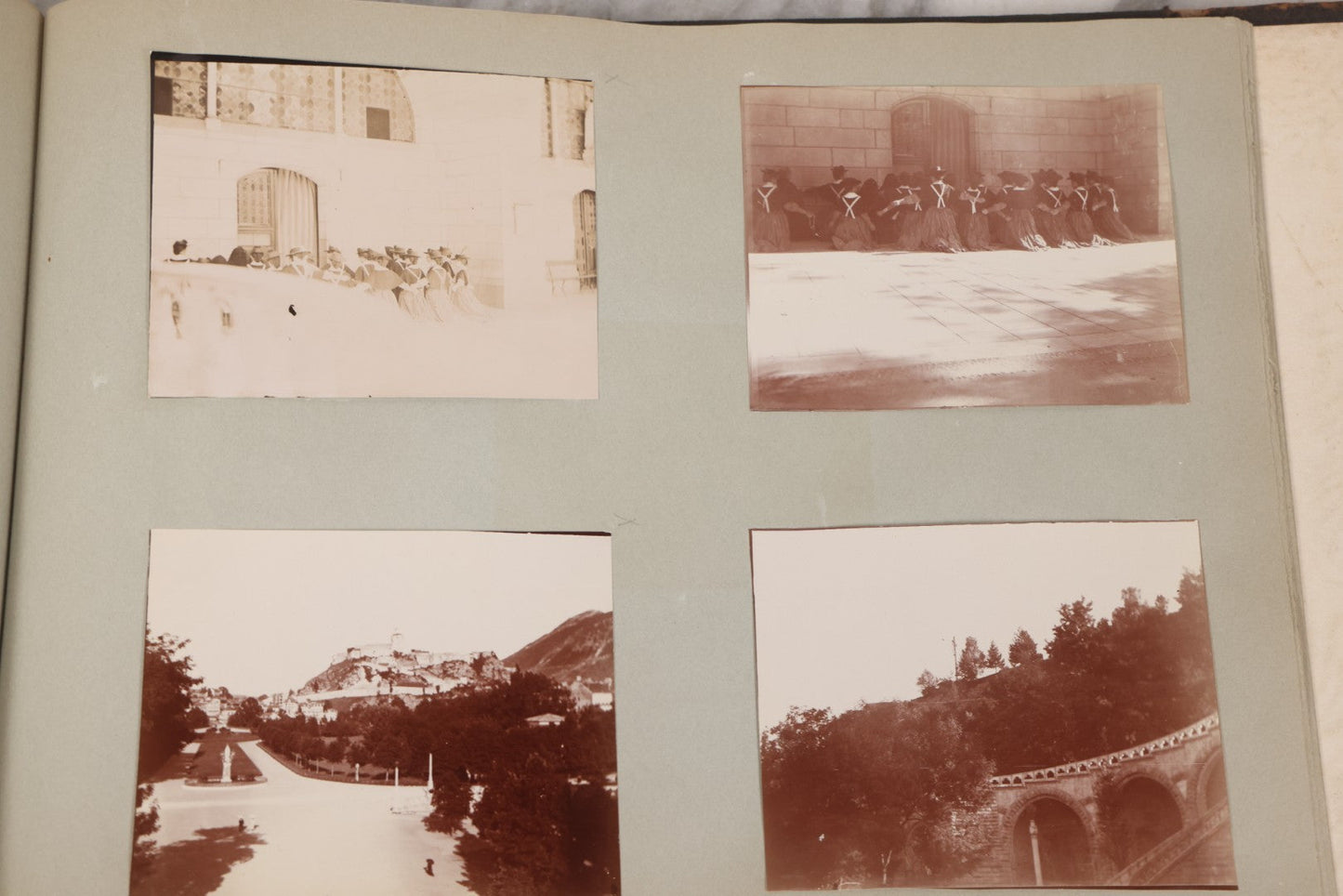 Lot 004 - Antique Snapshot Photo Album Containing 175+ Photographs Documenting A Tour Of The Mediterranean, Spring 1899, Including Photos Aboard The S.S. Aller (German), In And Around Italy, Monte Carlo, France, And Spain