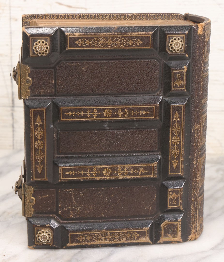 Lot 005 - Antique Unused Finely Bound Antique Photo Album For Tintype, Carte De Visite, And Cabinet Card Photographs, "The Photographic Album" Manufactured By Altemus & Co., Philadelphia, Patented July 21st, 1863, With Custom L.A.N.E. Monogram