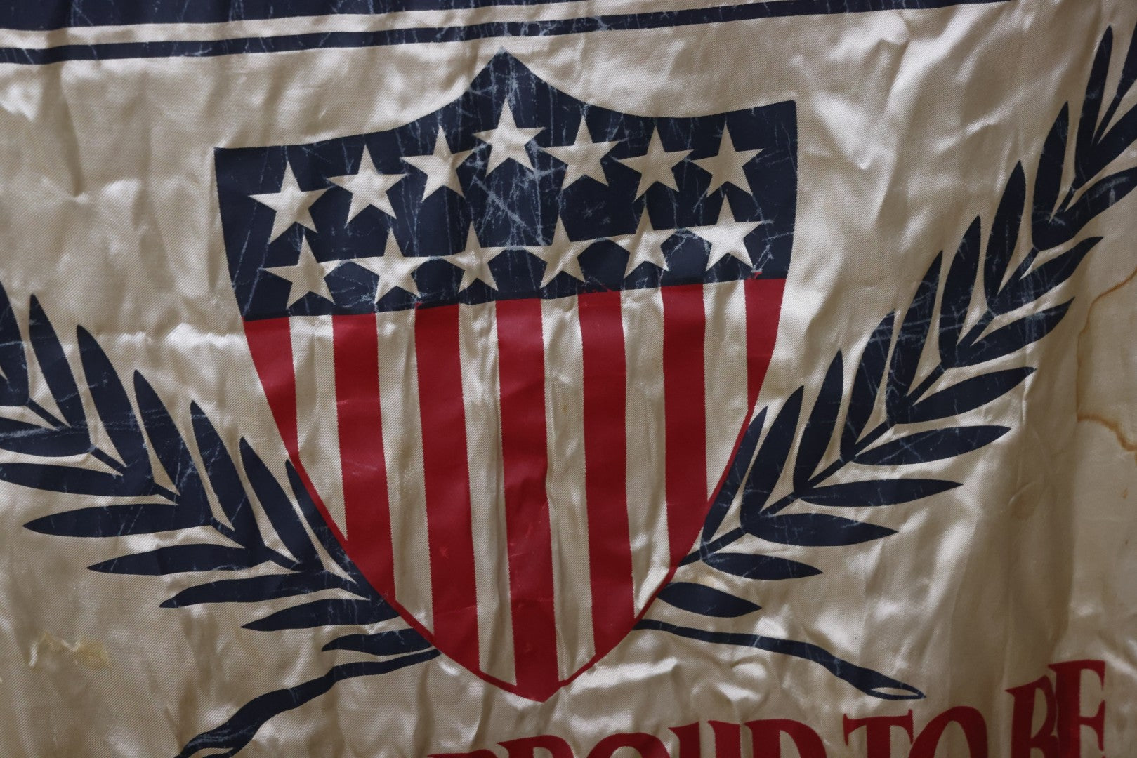 Lot 006 - Vintage Silk Screened Patriotic Political Banner Celebrating 164 Years Of Independence, "God Bless America With The Townsend Plan," Depression-Era Pension Plan, 1940, 38-3/4" x 55"