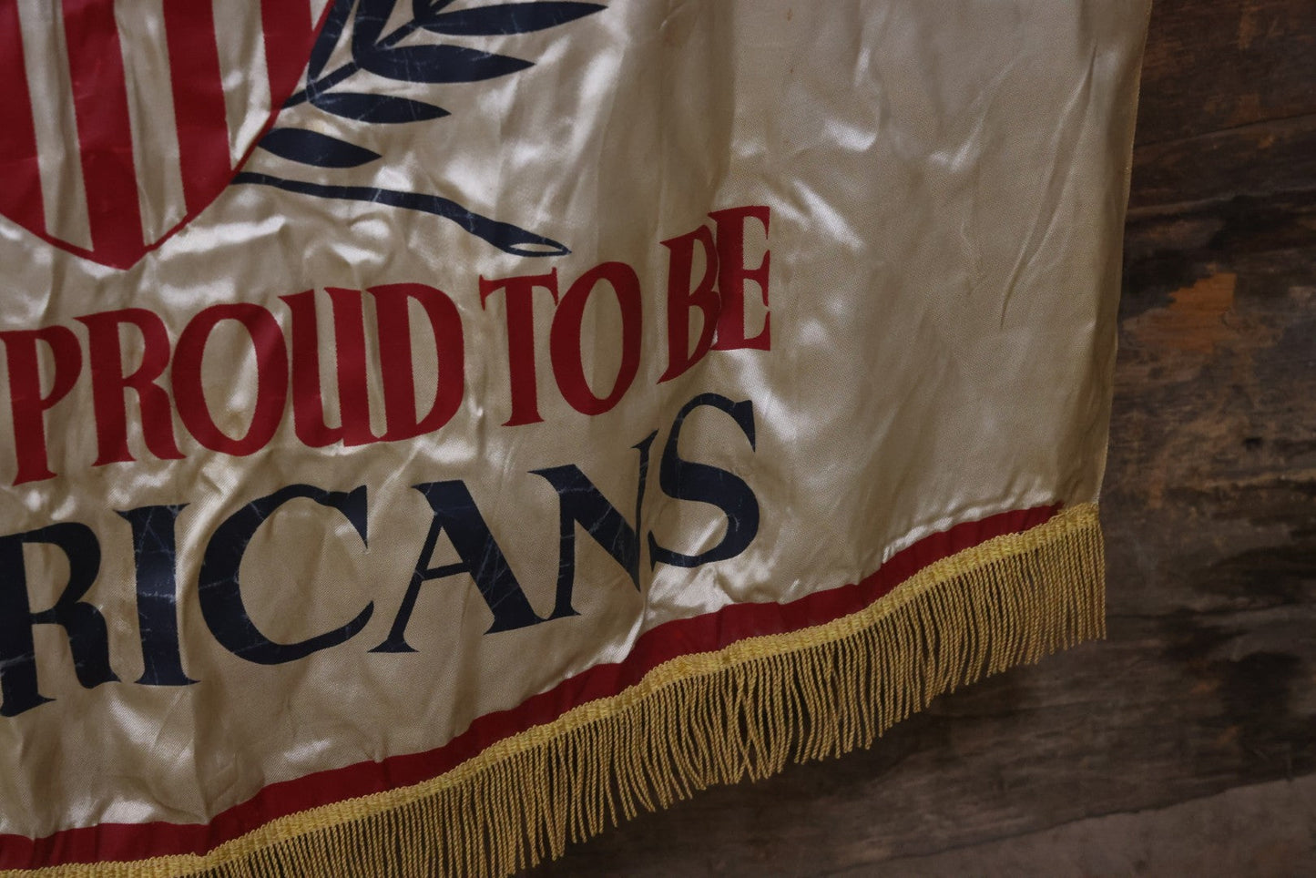 Lot 006 - Vintage Silk Screened Patriotic Political Banner Celebrating 164 Years Of Independence, "God Bless America With The Townsend Plan," Depression-Era Pension Plan, 1940, 38-3/4" x 55"