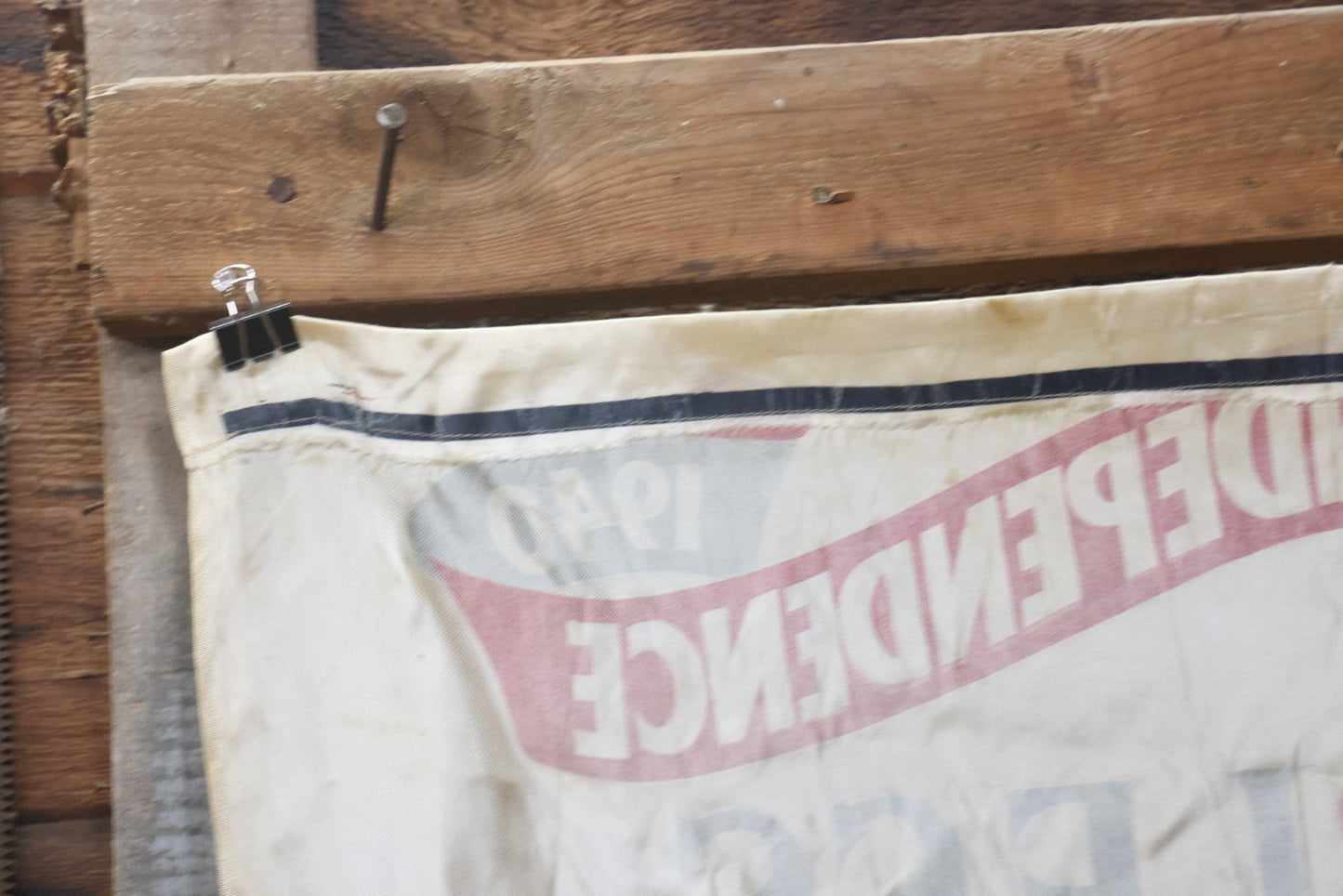 Lot 006 - Vintage Silk Screened Patriotic Political Banner Celebrating 164 Years Of Independence, "God Bless America With The Townsend Plan," Depression-Era Pension Plan, 1940, 38-3/4" x 55"