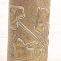 Lot 007 - Antique Brass World War One Era Trench Art Artillery Shell Vase Commemorating The Battle Of Château-Thierry, France, 1918, With Hand Hammered Details And Leaf Motif, 9" Height