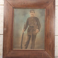 Lot 009 - Antique Hand Colored Solar Enlargement Photograph Of World War One Era British Soldier, Framed, 19-1/2" x 23-1/8"