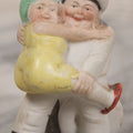 Lot 011 - Antique Painted German Bisque "Naughty Nautical" Toothpick Holder Figurine Of Portly Sailor Holding His Big-Booty Lover, Attributed To Schafer And Vater, Circa 1920s 3" Height