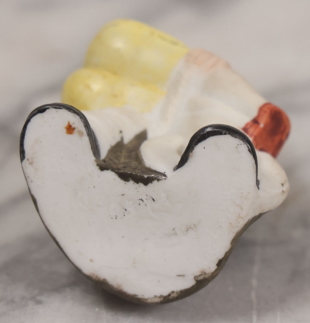 Lot 011 - Antique Painted German Bisque "Naughty Nautical" Toothpick Holder Figurine Of Portly Sailor Holding His Big-Booty Lover, Attributed To Schafer And Vater, Circa 1920s 3" Height