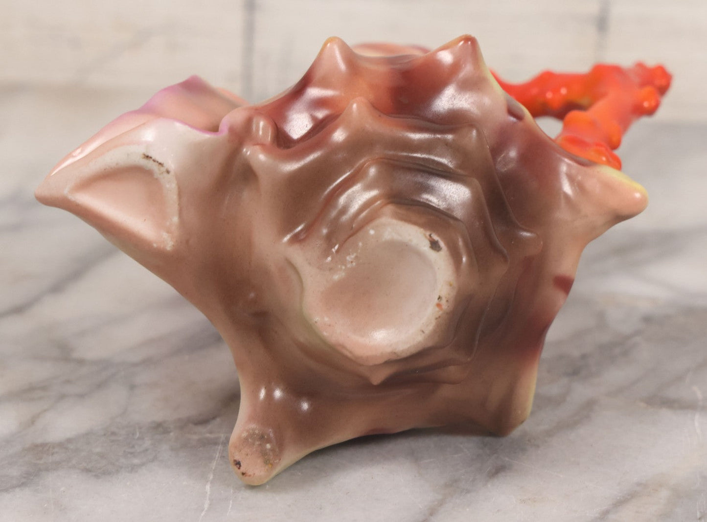 Lot 012 - Antique Royal Bayreuth Figural Shell Creamer With Choral Shaped Handle, Unmarked, Note Chip, 5-3/8" Height