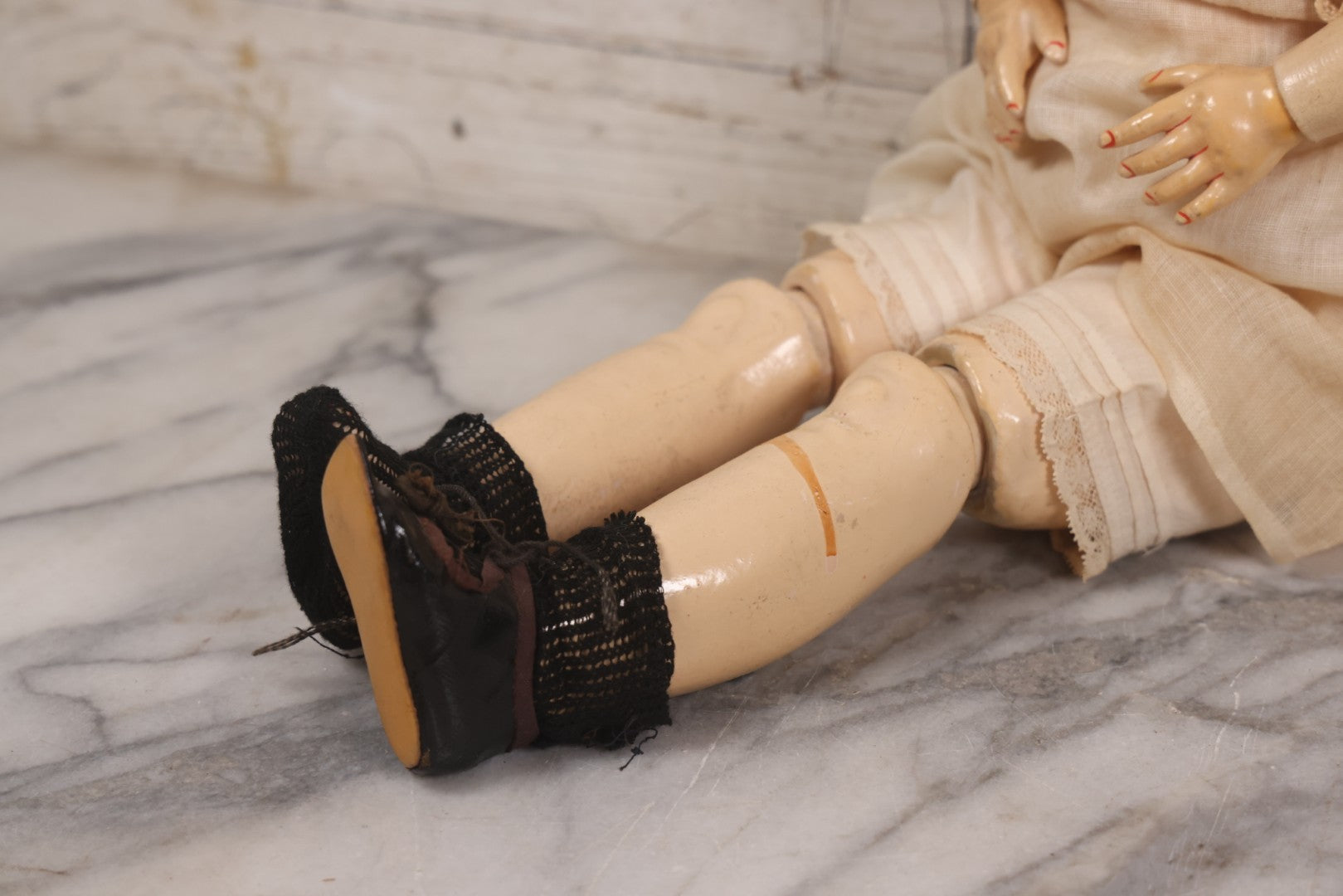 Lot 022 - Antique German Bisque Head Doll By Adolf Wislizenus, Marked "A.W. Special," Made In Germany, With Composition Body, Blonde Wig, And Clothing, Circa 1900, 24" Height