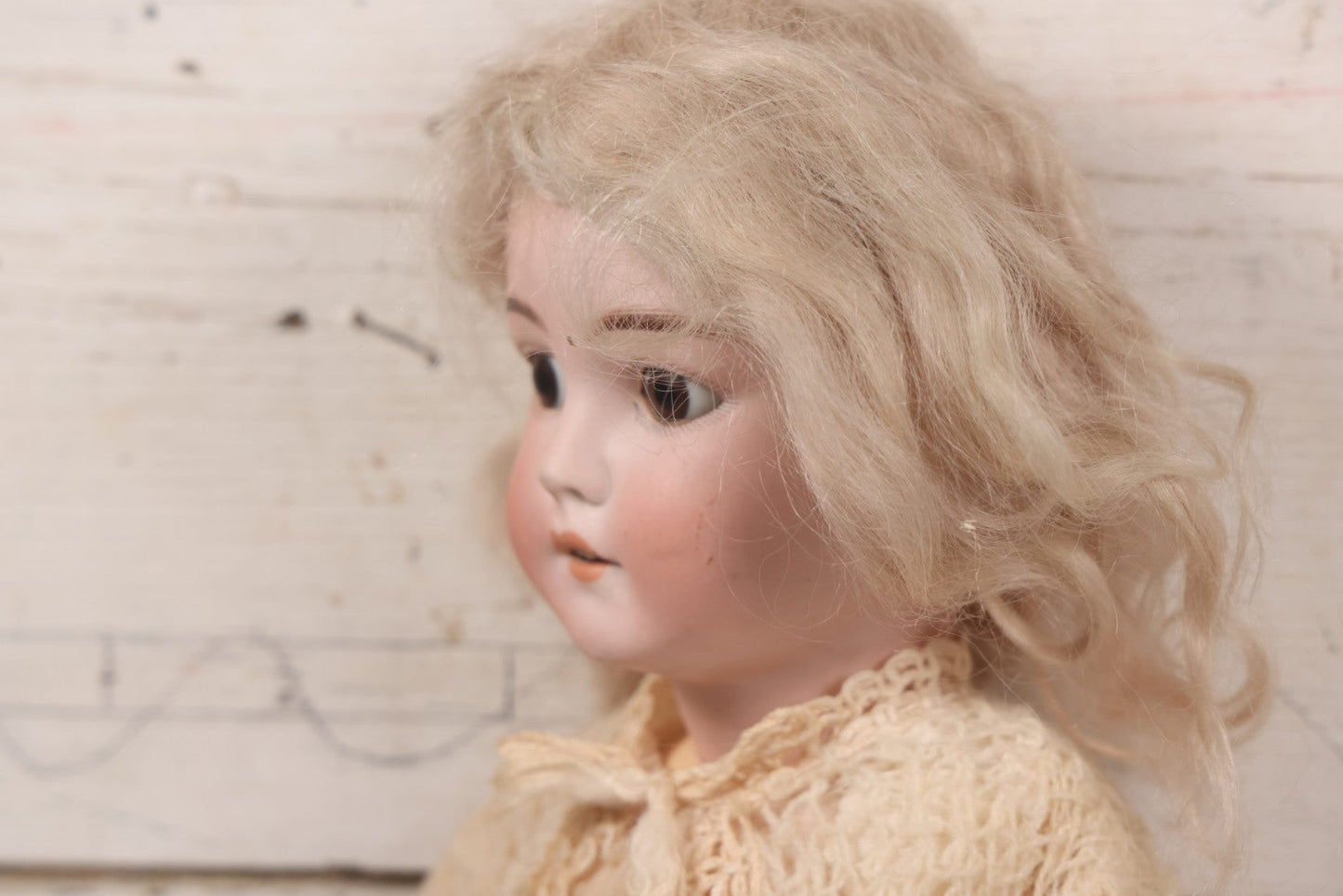 Lot 022 - Antique German Bisque Head Doll By Adolf Wislizenus, Marked "A.W. Special," Made In Germany, With Composition Body, Blonde Wig, And Clothing, Circa 1900, 24" Height