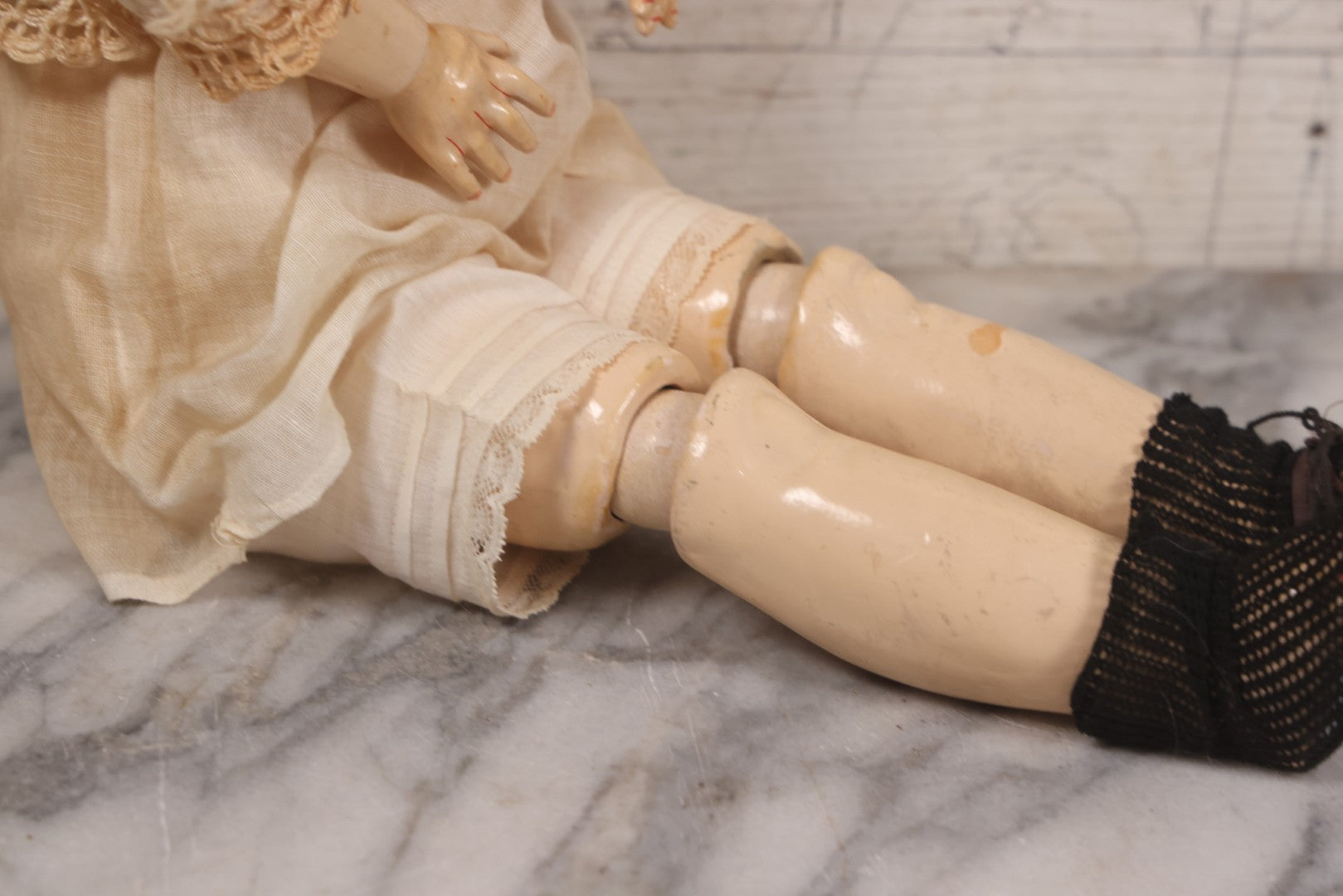 Lot 022 - Antique German Bisque Head Doll By Adolf Wislizenus, Marked "A.W. Special," Made In Germany, With Composition Body, Blonde Wig, And Clothing, Circa 1900, 24" Height