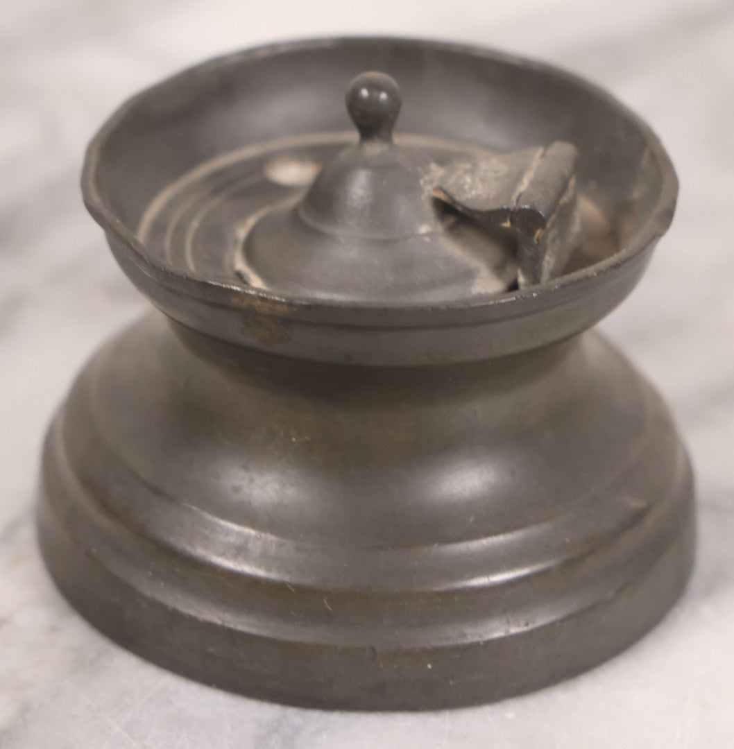 Lot 023 - Antique Art Nouveau Copper Teapot With Original Matching Stand, Pewter Burner, Black Wood Handle, Manufactured By S. Sternau & Co., (S & S Co. Trademark), New York, Circa 1900