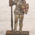 Lot 030 - Antique Cast Iron Knight Crusader Knights Templar Medieval Style Door Stop With Original Paint, 9-1/2" Height