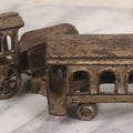 Lot 031 - Vintage Cast Iron Toy Train With Locomotive, Tender, And Passenger Car, Remnants Of Original Silver Paint