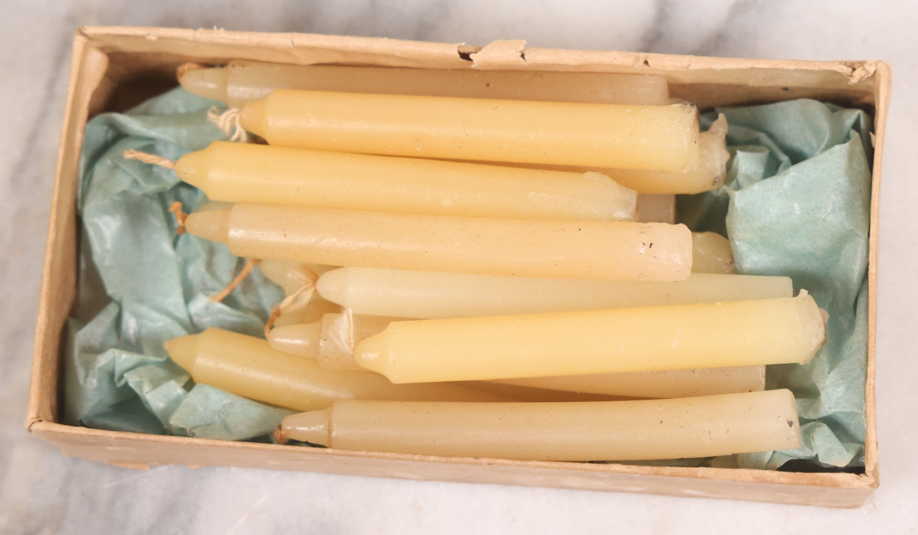 Lot 035 - Antique Christmas Candles Set In Original Box, Manufactured By Standard Oil Company Of New York, "Socony Petroleum Products," Note Wear And Tear Throughout, Does Not Contain Original Candles