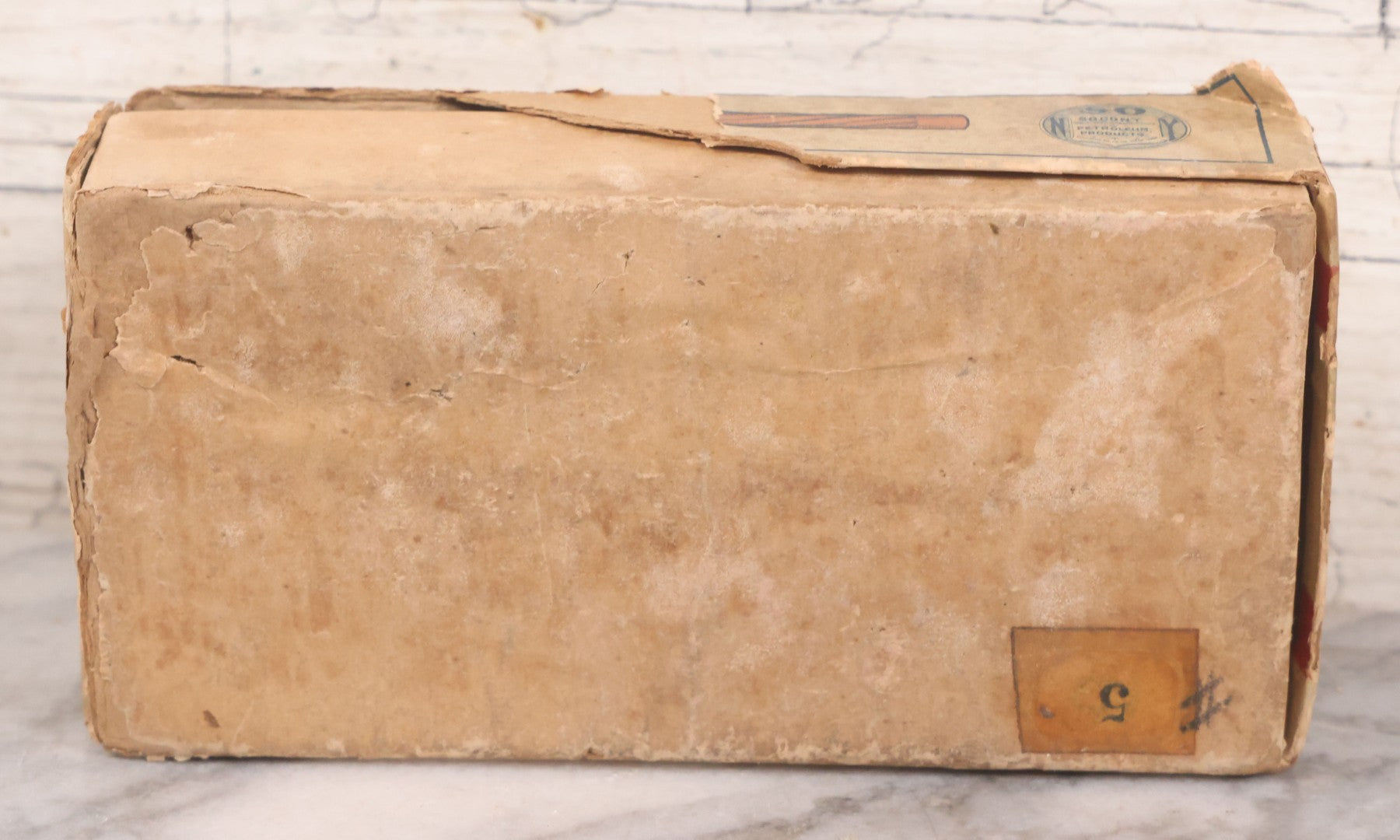 Lot 035 - Antique Christmas Candles Set In Original Box, Manufactured By Standard Oil Company Of New York, "Socony Petroleum Products," Note Wear And Tear Throughout, Does Not Contain Original Candles