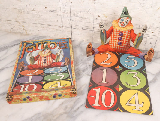 Lot 037 - Vintage "Fonzo, The Clown Ring Game" Children's Board Game With Die Cut Clown, Number Pad, And Original Box, Printed In U.S.A., No. 15