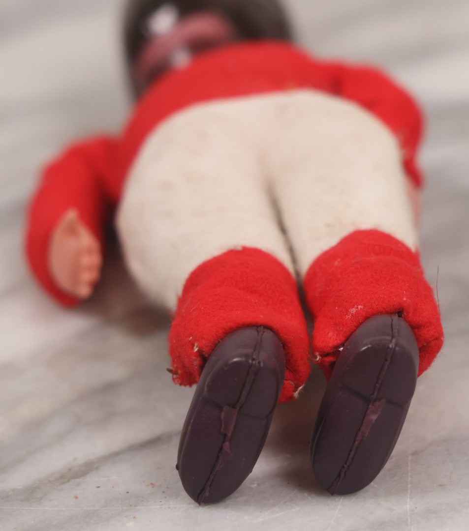 Lot 040 - Vintage Football Player Sports Doll Toy With Celluloid Head And Fabric Body, Made In Japan, 7-7/8" Height