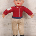 Lot 041 - Vintage Baseball Player Sports Doll Toy With Celluloid Head And Fabric Body, Made In Japan, 8" Height