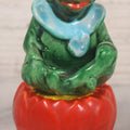 Lot 042 - Vintage Anthropomorphic Frog Sitting Cross Legged On Lily Pad Figural Salt And Pepper Shaker Pair, Made In Japan, 3-3/8" Height