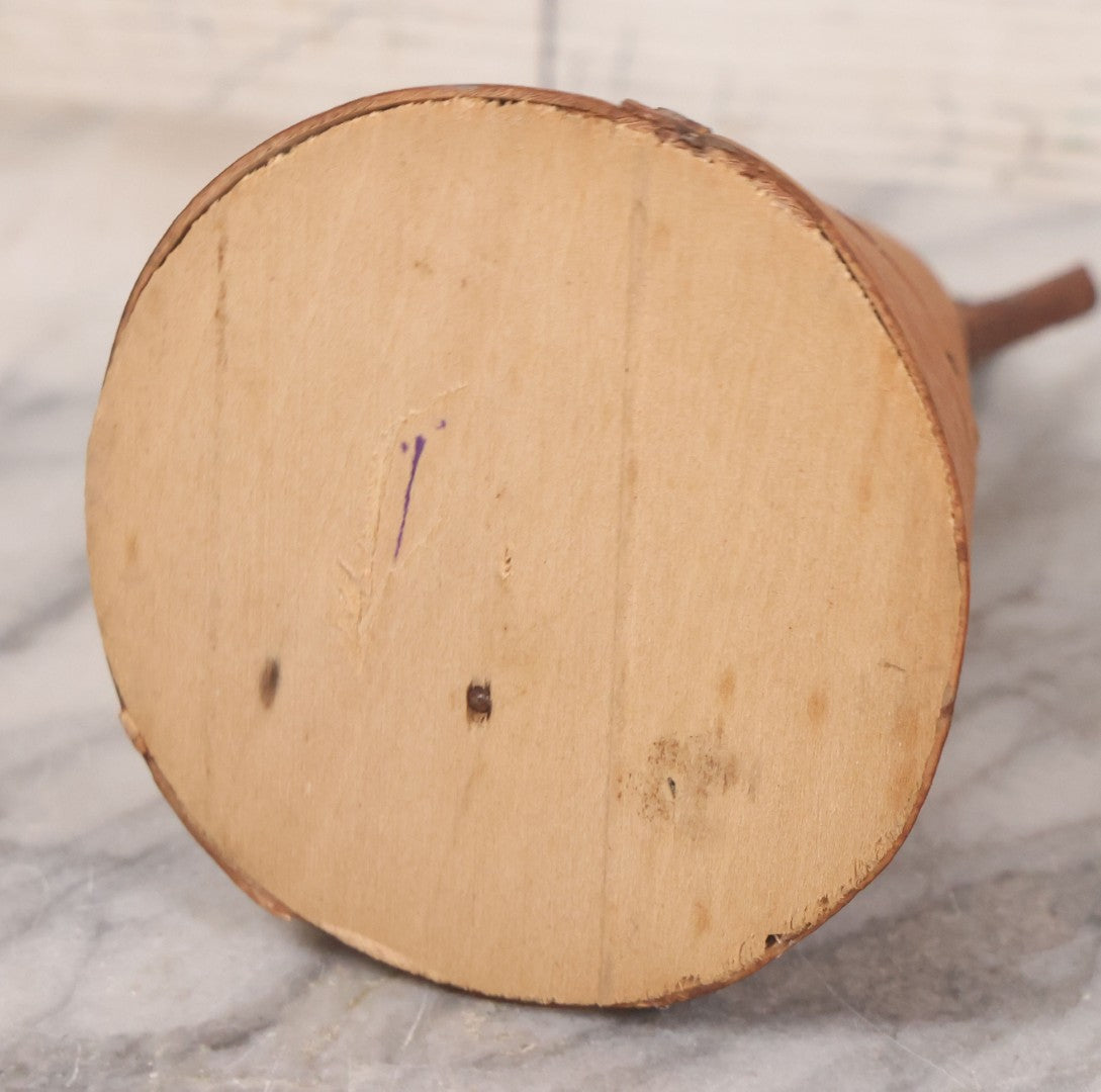 Lot 043 - Vintage Folk Art Souvenir Of Moosehead Lake, Maine, With Native American In Teepee, Made From Wood And Bark, New England Collectible