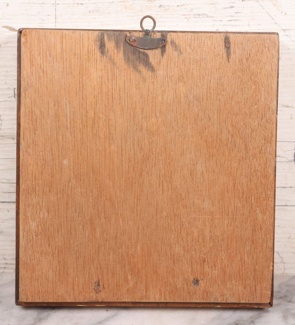 Lot 046 - Antique Folk Art Hand Cut Fabric Silhouette Of Young Girl With Added Pencil Details In Wide Tiger Maple Frame, 6-7/8" x 7-3/8"