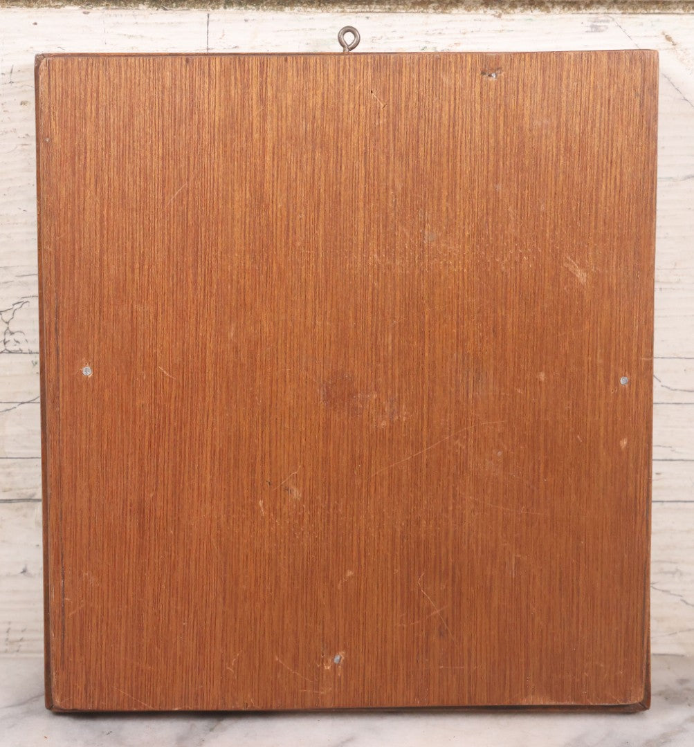 Lot 047 - Antique Folk Art Hand Cut Paper Silhouette Of Woman In Wide Tiger Maple Frame, Note Water Damage, 7-1/2" x 8"