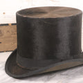Lot 050 - Antique Beaverskin Stove Pipe Top Hat Manufactured By Chas. Keeler, Sold By M.L. Rogowski, Both Patterson, New Jersey, Pencil Marked 1870