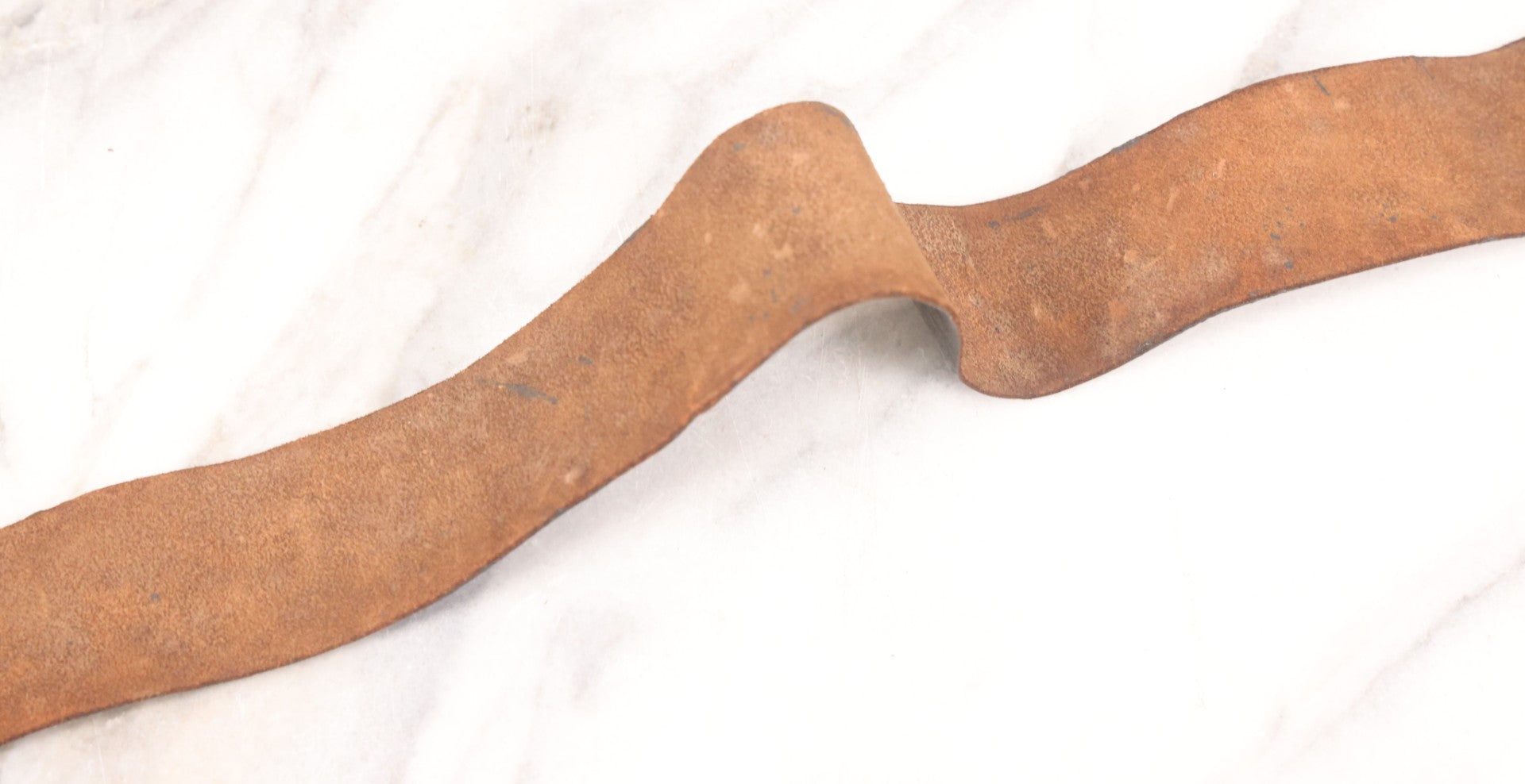 Lot 053 - Antique Leather Belt With Unusual Reverse Painted Glass Enamel Roundel With Laurel Motif, Mirrored Lettering, Unknown Fraternal Order, Circa Late 19th Century