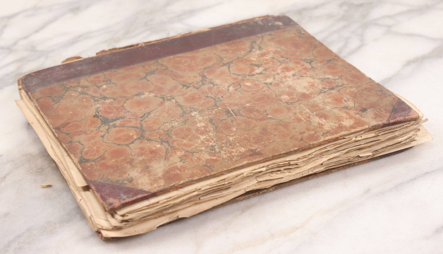 Lot 054 - Antique Early 19th Century Autograph And Poetry Album, With Dozens Of Handwritten Pages With Notes, Poems, Art, And More, Including Hand Drawn Illustrations, "Lady Of The Lake" Engravings, Etc., Circa 1828-1832