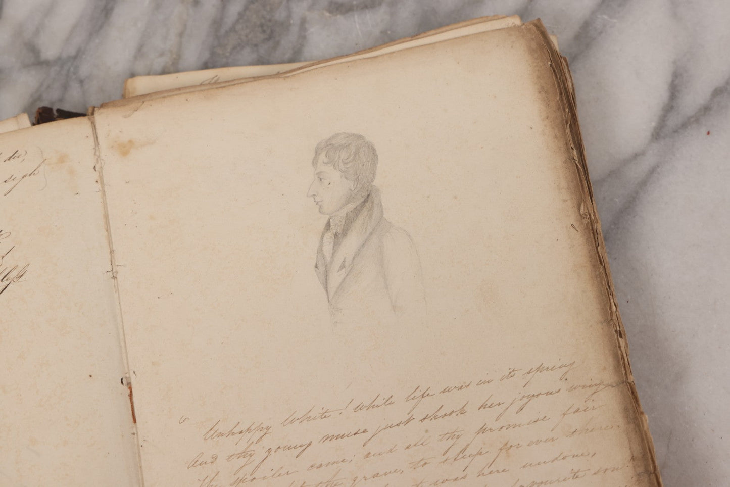 Lot 054 - Antique Early 19th Century Autograph And Poetry Album, With Dozens Of Handwritten Pages With Notes, Poems, Art, And More, Including Hand Drawn Illustrations, "Lady Of The Lake" Engravings, Etc., Circa 1828-1832
