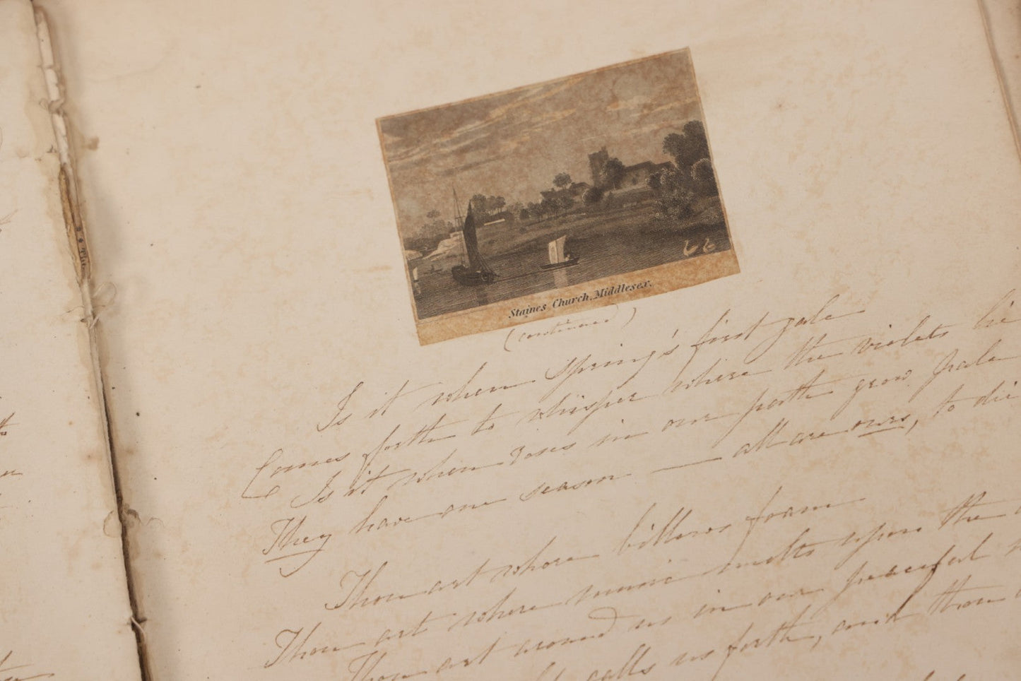 Lot 054 - Antique Early 19th Century Autograph And Poetry Album, With Dozens Of Handwritten Pages With Notes, Poems, Art, And More, Including Hand Drawn Illustrations, "Lady Of The Lake" Engravings, Etc., Circa 1828-1832