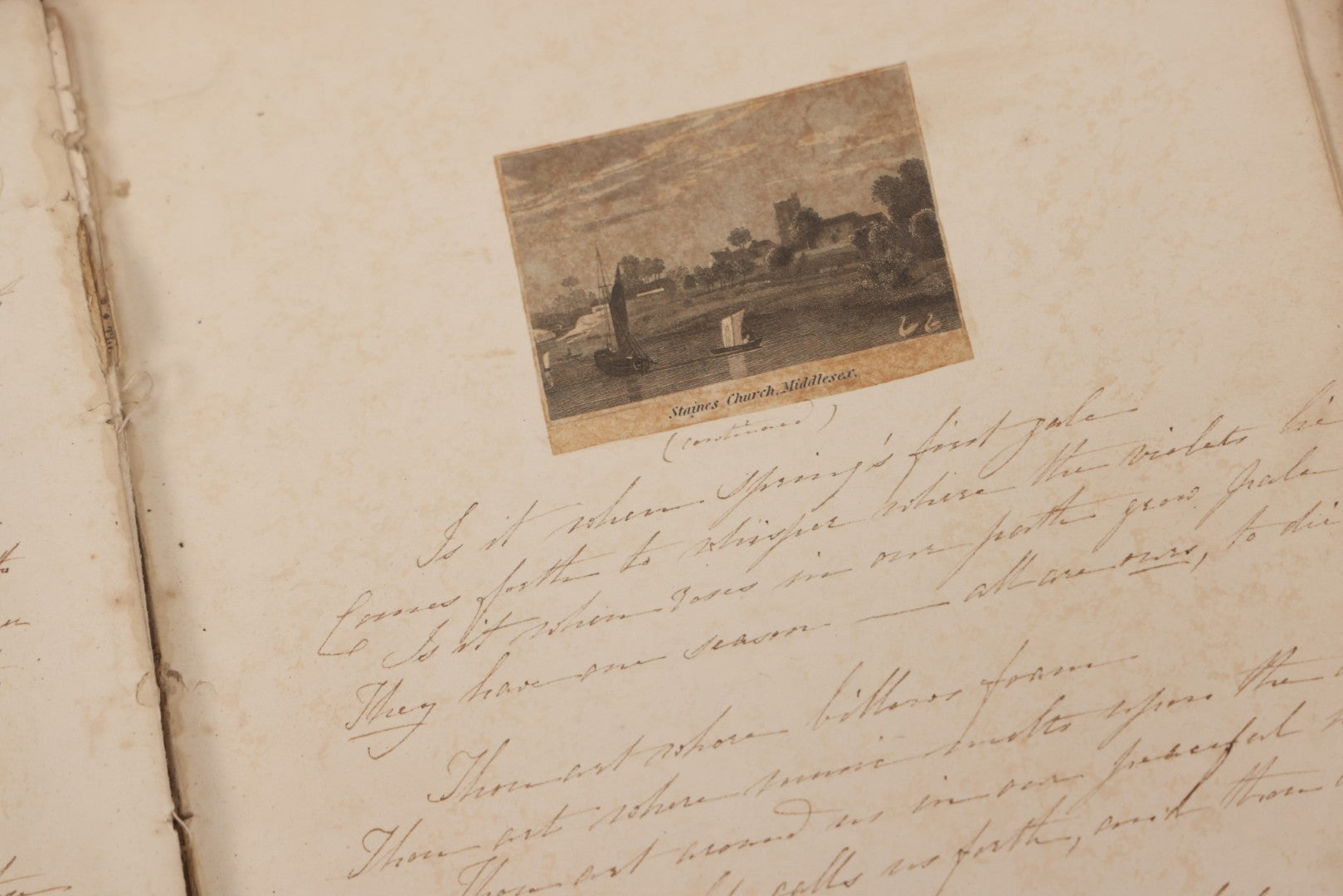 Lot 054 - Antique Early 19th Century Autograph And Poetry Album, With Dozens Of Handwritten Pages With Notes, Poems, Art, And More, Including Hand Drawn Illustrations, "Lady Of The Lake" Engravings, Etc., Circa 1828-1832