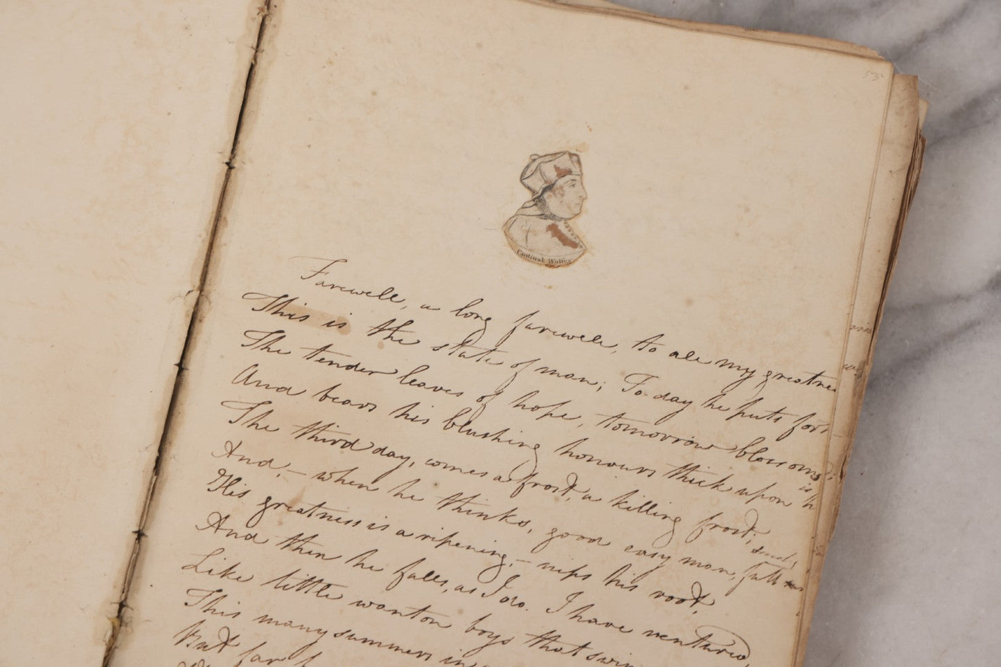 Lot 054 - Antique Early 19th Century Autograph And Poetry Album, With Dozens Of Handwritten Pages With Notes, Poems, Art, And More, Including Hand Drawn Illustrations, "Lady Of The Lake" Engravings, Etc., Circa 1828-1832